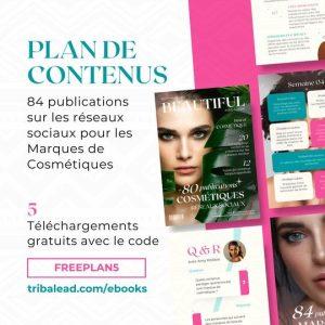 Cosmétiques : Plan de contenus de 4 mois - 84 publications sur les réseaux sociaux